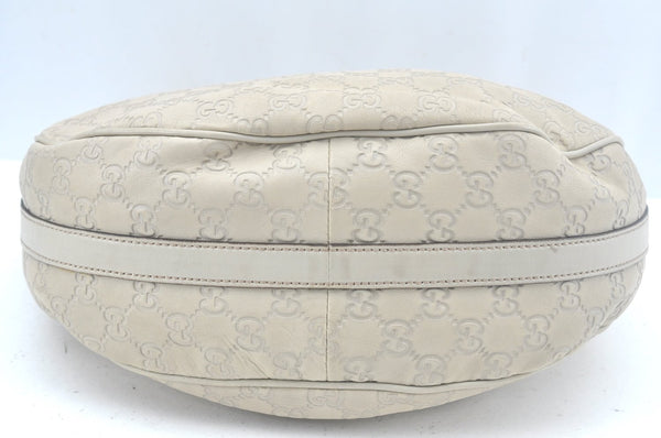 Authentic GUCCI Twins Guccissima GG Leather Shoulder Bag 232962 White L0035