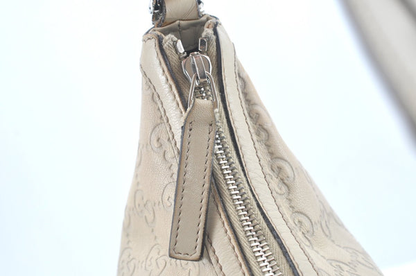 Authentic GUCCI Twins Guccissima GG Leather Shoulder Bag 232962 White L0035