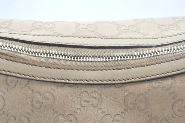 Authentic GUCCI Twins Guccissima GG Leather Shoulder Bag 232962 White L0035