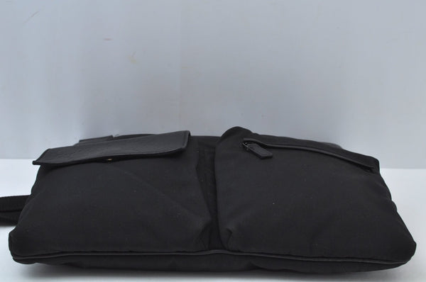 Authentic GUCCI Shoulder Cross Body Bag Purse GG Nylon Leather Black L0037