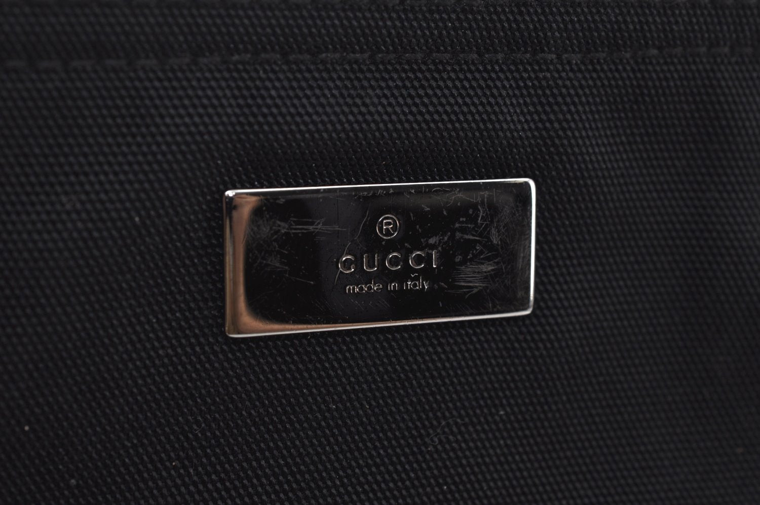 Authentic GUCCI Shoulder Cross Body Bag Purse GG Nylon Leather Black L0037