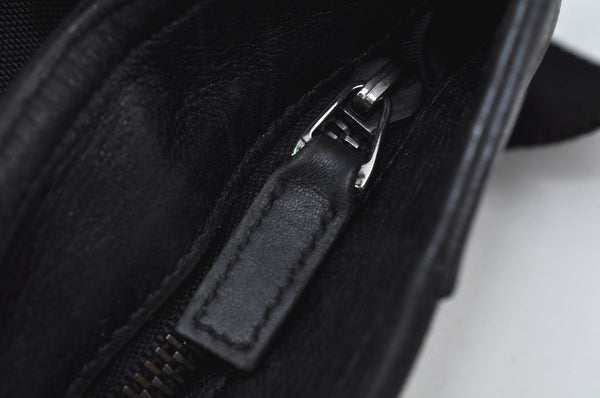 Authentic GUCCI Shoulder Cross Body Bag Purse GG Nylon Leather Black L0037