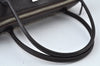 Authentic BURBERRY Vintage Check Hand Bag Canvas Leather Brown L0038