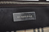 Authentic BURBERRY Vintage Check Hand Bag Canvas Leather Brown L0038