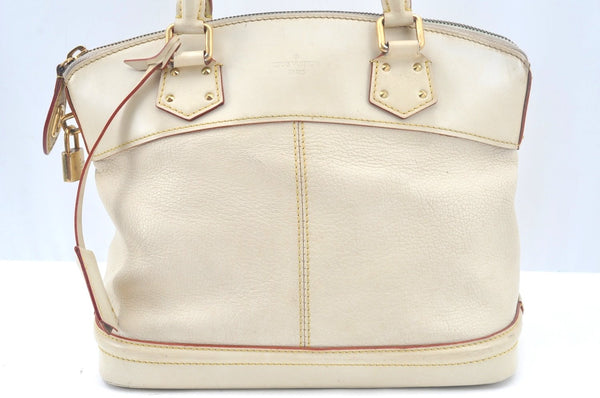 Authentic Louis Vuitton Suhali Lockit PM Hand Bag White M91887 LV L0040