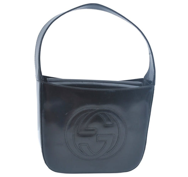 Authentic GUCCI Vintage Hand Bag Leather Purse 0070249 Black Junk L0042