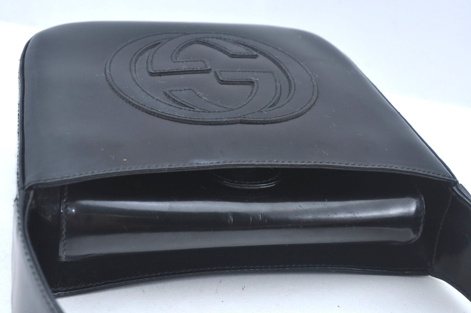 Authentic GUCCI Vintage Hand Bag Leather Purse 0070249 Black Junk L0042