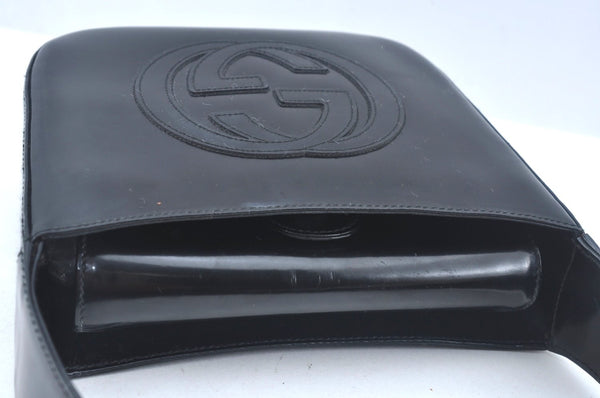 Authentic GUCCI Vintage Hand Bag Leather Purse 0070249 Black Junk L0042