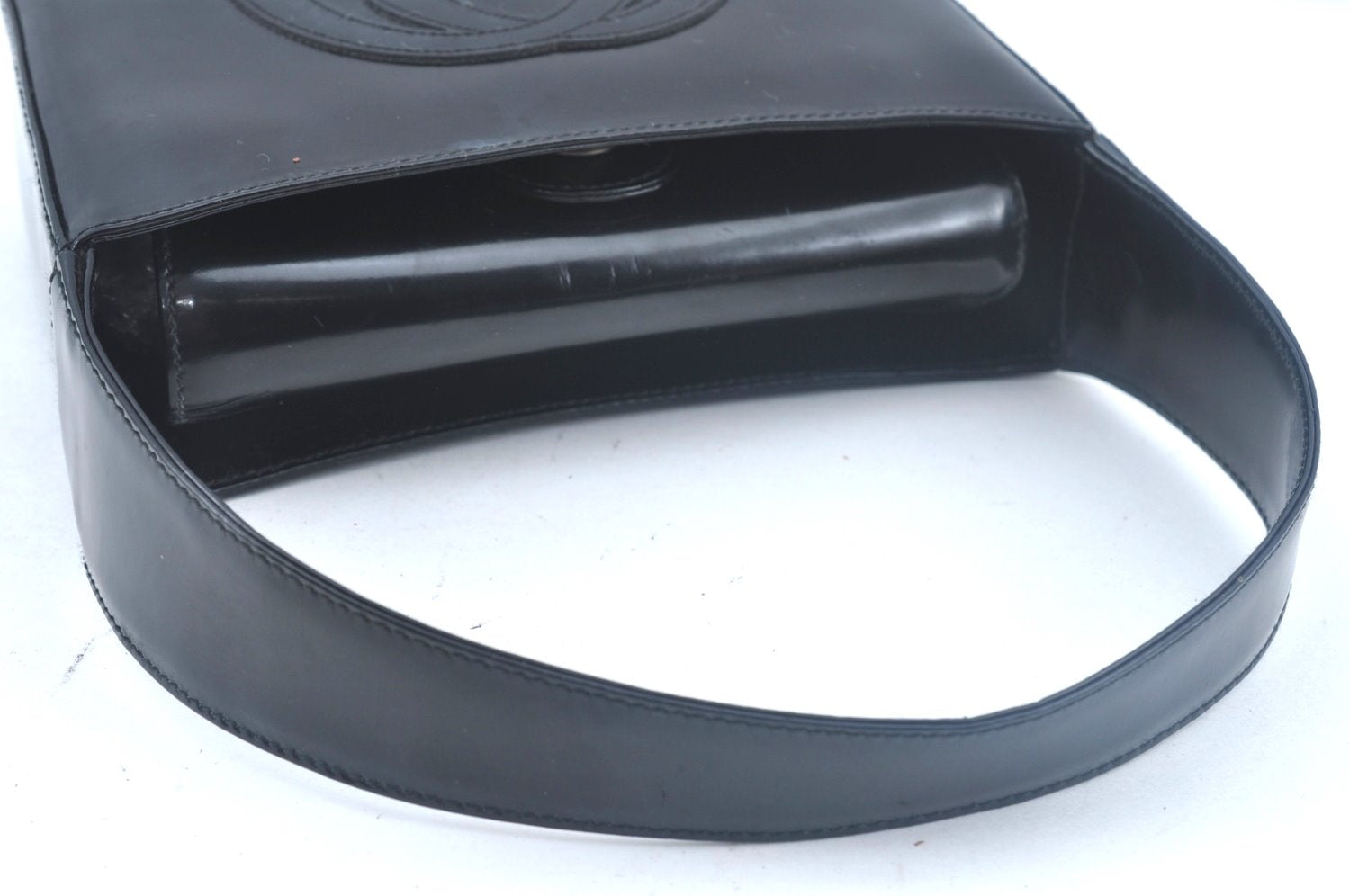 Authentic GUCCI Vintage Hand Bag Leather Purse 0070249 Black Junk L0042