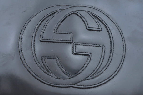 Authentic GUCCI Vintage Hand Bag Leather Purse 0070249 Black Junk L0042