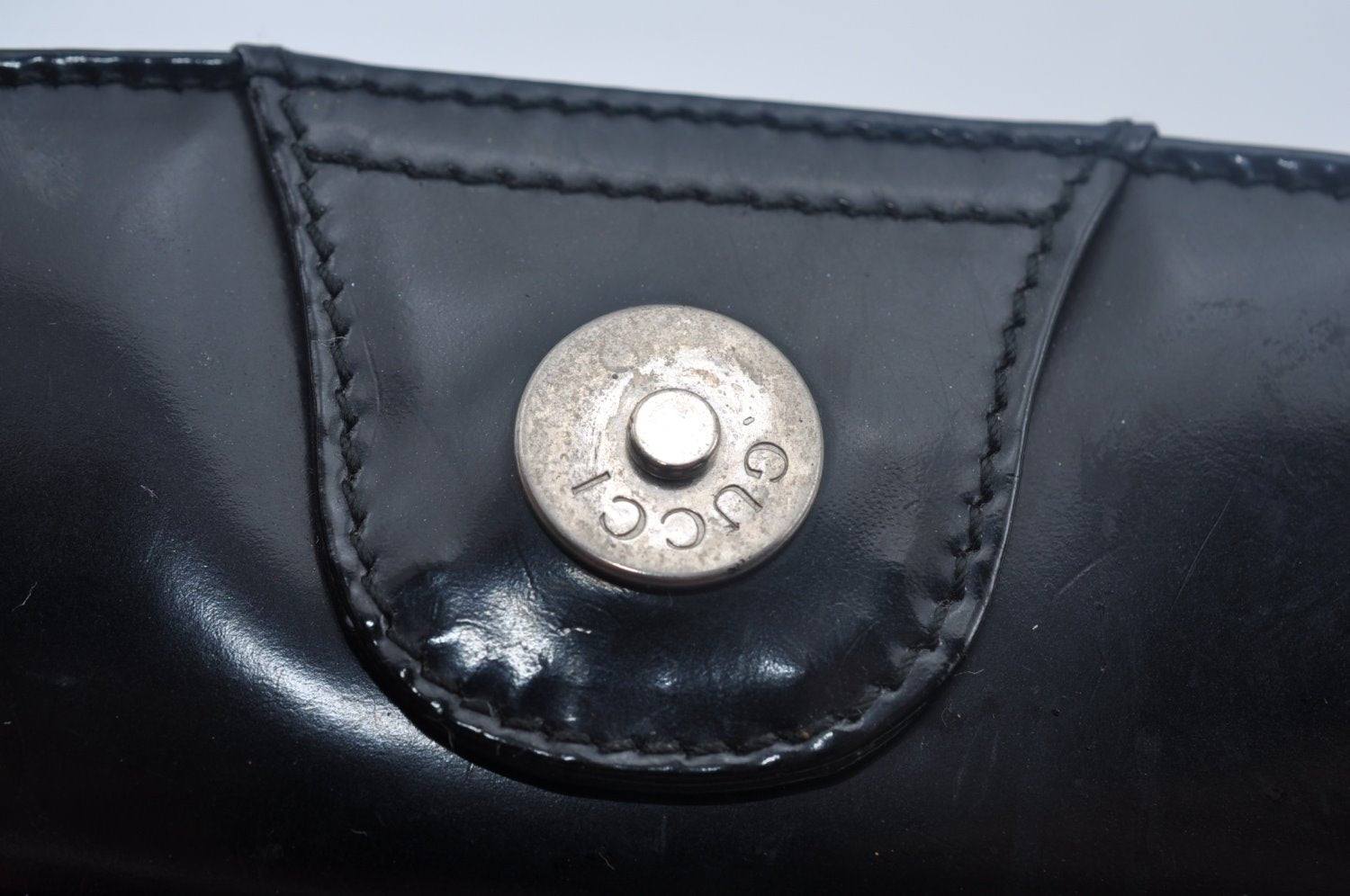 Authentic GUCCI Vintage Hand Bag Leather Purse 0070249 Black Junk L0042