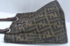 Authentic FENDI Zucca Shoulder Hand Tote Bag Canvas Purse Brown L0043