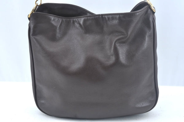 Authentic GUCCI Bamboo 2way Hand Shoulder Bag Leather Brown L0045