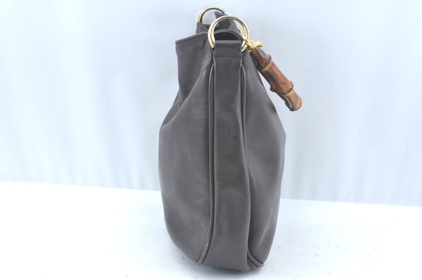Authentic GUCCI Bamboo 2way Hand Shoulder Bag Leather Brown L0045