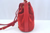 Authentic GUCCI Shoulder Cross Body Bag Suede Leather Red Junk L0046