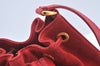 Authentic GUCCI Shoulder Cross Body Bag Suede Leather Red Junk L0046