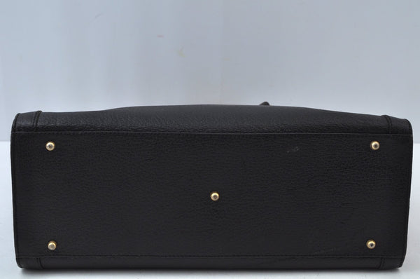 Authentic GUCCI Bamboo Vintage Hand Bag Leather Black Junk L0047