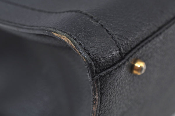 Authentic GUCCI Bamboo Vintage Hand Bag Leather Black Junk L0047