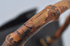 Authentic GUCCI Bamboo Vintage Hand Bag Leather Black Junk L0047