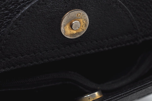 Authentic GUCCI Bamboo Vintage Hand Bag Leather Black Junk L0047