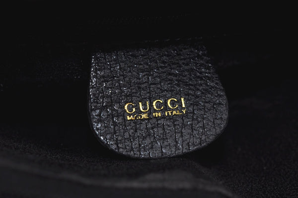 Authentic GUCCI Bamboo Vintage Hand Bag Leather Black Junk L0047