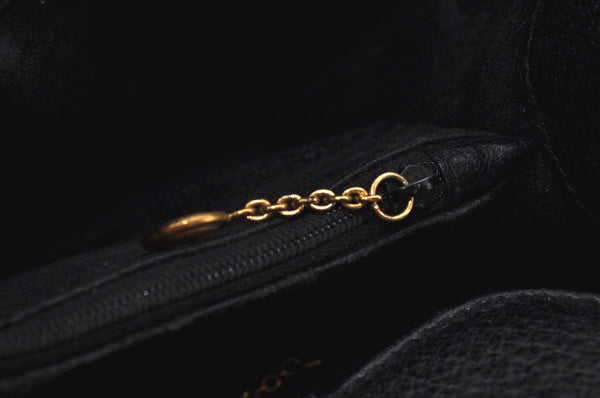 Authentic GUCCI Bamboo Vintage Hand Bag Leather Black Junk L0047