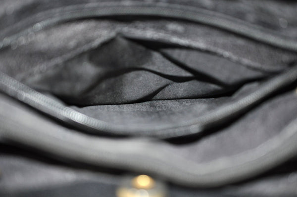 Authentic GUCCI Bamboo Vintage Hand Bag Leather Black Junk L0047