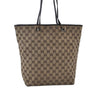 Authentic GUCCI Shoulder Bag GG Canvas Leather 0021098 Brown L0048