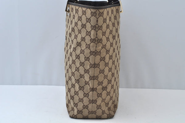 Authentic GUCCI Shoulder Bag GG Canvas Leather 0021098 Brown L0048