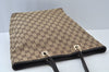 Authentic GUCCI Shoulder Bag GG Canvas Leather 0021098 Brown L0048