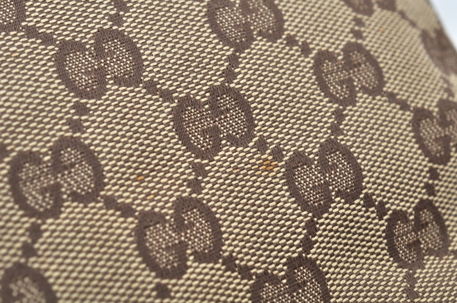 Authentic GUCCI Shoulder Bag GG Canvas Leather 0021098 Brown L0048