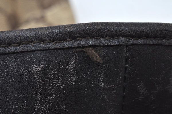 Authentic GUCCI Shoulder Bag GG Canvas Leather 0021098 Brown L0048