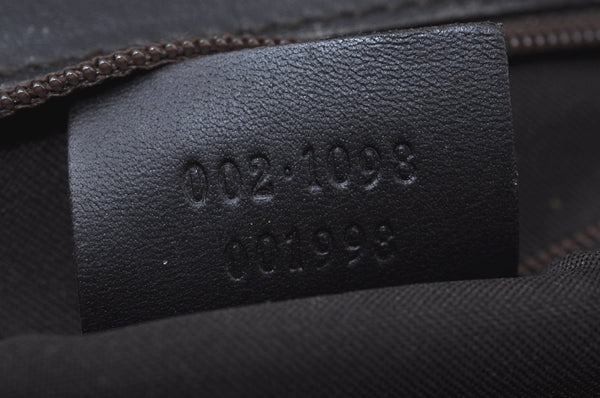 Authentic GUCCI Shoulder Bag GG Canvas Leather 0021098 Brown L0048