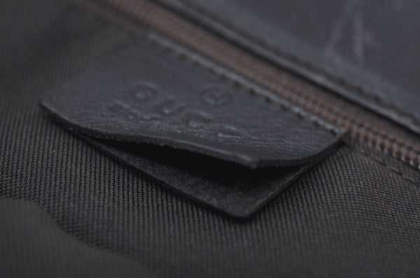 Authentic GUCCI Shoulder Bag GG Canvas Leather 0021098 Brown L0048