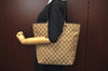 Authentic GUCCI Shoulder Bag GG Canvas Leather 0021098 Brown L0048