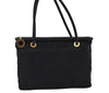 Authentic CELINE Shoulder Tote Bag Nylon Leather Black L0050