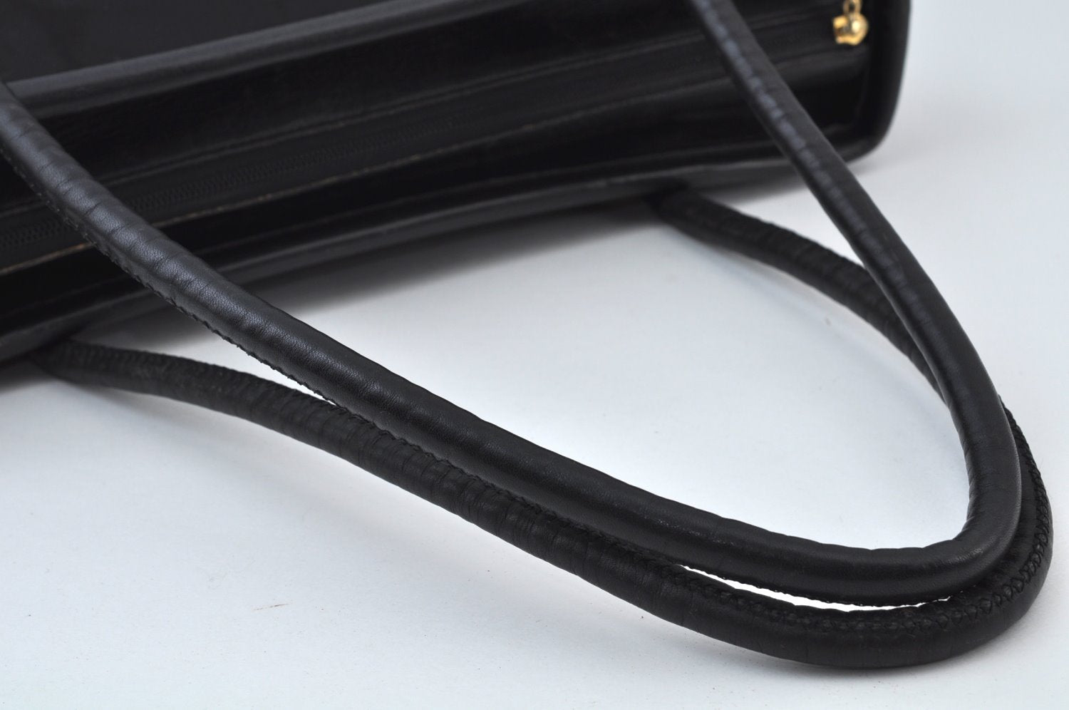 Authentic CELINE Shoulder Tote Bag Nylon Leather Black L0050
