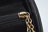 Authentic CELINE Shoulder Tote Bag Nylon Leather Black L0050