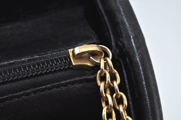 Authentic CELINE Shoulder Tote Bag Nylon Leather Black L0050