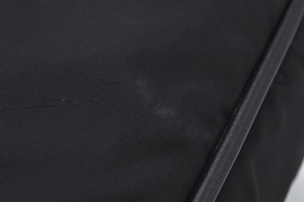 Authentic CELINE Shoulder Tote Bag Nylon Leather Black L0050