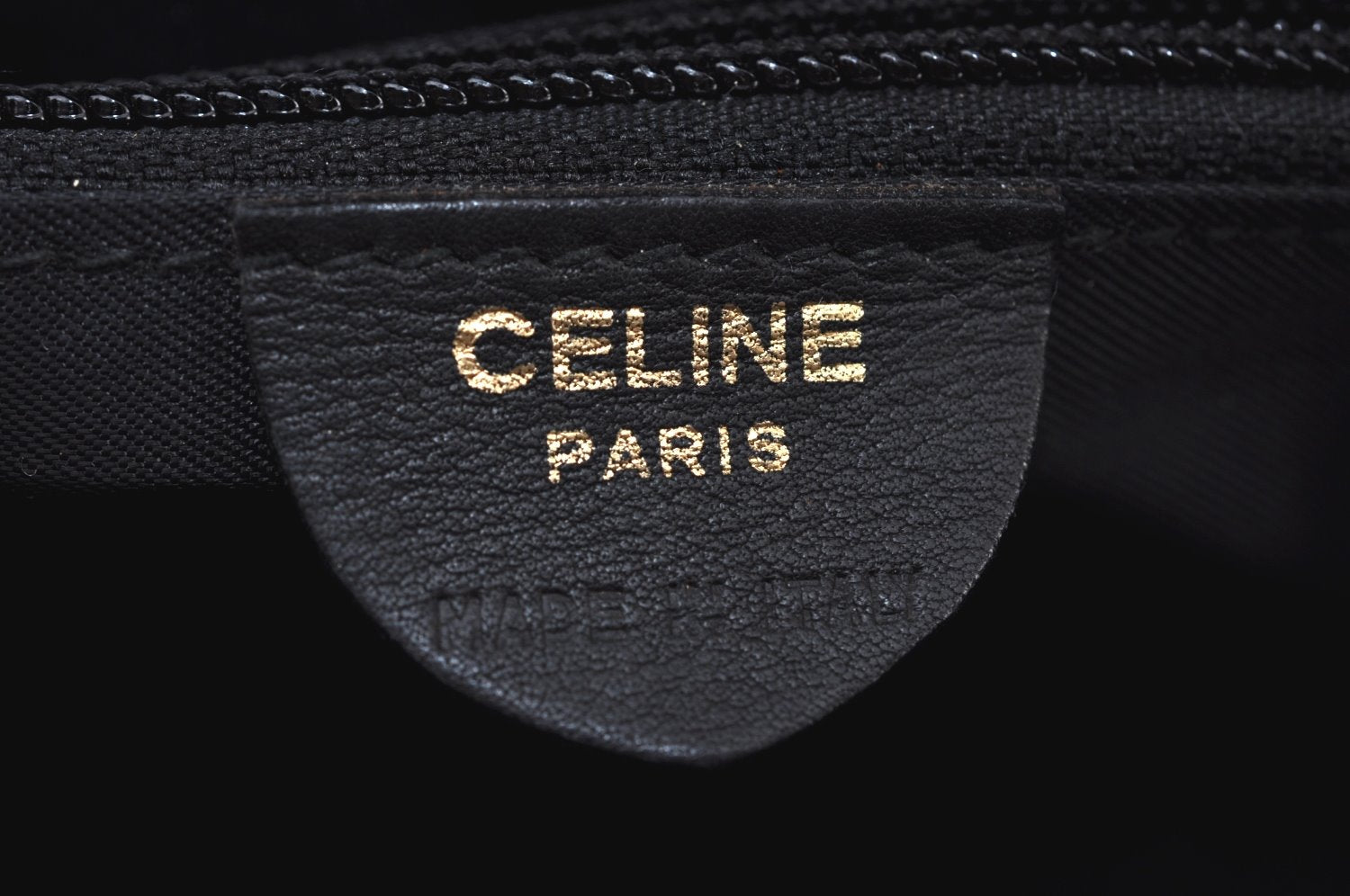 Authentic CELINE Shoulder Tote Bag Nylon Leather Black L0050