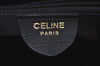 Authentic CELINE Shoulder Tote Bag Nylon Leather Black L0050