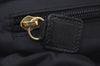 Authentic CELINE Shoulder Tote Bag Nylon Leather Black L0050