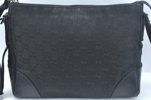 Authentic GUCCI Vintage Shoulder Cross Body Bag GG Canvas Leather Black L0051