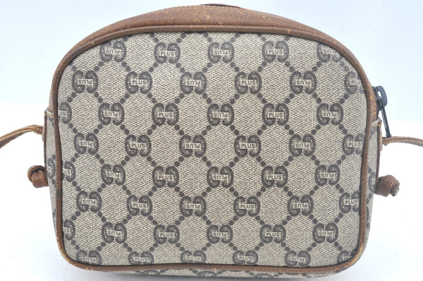 Authentic GUCCI GG Plus Shoulder Cross Body Bag PVC Leather Brown L0052