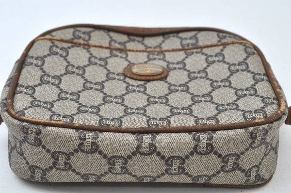 Authentic GUCCI GG Plus Shoulder Cross Body Bag PVC Leather Brown L0052