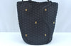 Authentic Salvatore Ferragamo Vara Shoulder Bag Purse Nylon Black SF L0053