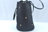 Authentic Salvatore Ferragamo Vara Shoulder Bag Purse Nylon Black SF L0053