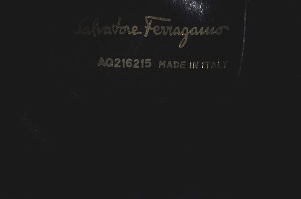 Authentic Salvatore Ferragamo Vara Shoulder Bag Purse Nylon Black SF L0053