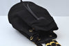 Authentic Salvatore Ferragamo Vara Back Pack Purse Canvas Leather Black L0054